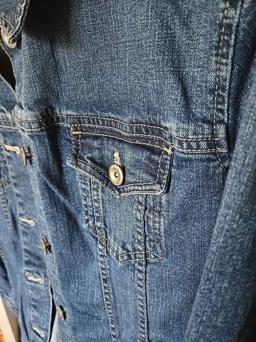 Sonoma Medium Wash Mid-weight Stretch Denim Jean Jacket XL - Picture 3 of 8